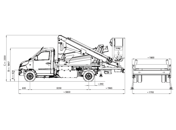 Nacela Autosasiu Multitel MXE 170 Sasiu Piaggio Diesel  de vanzare